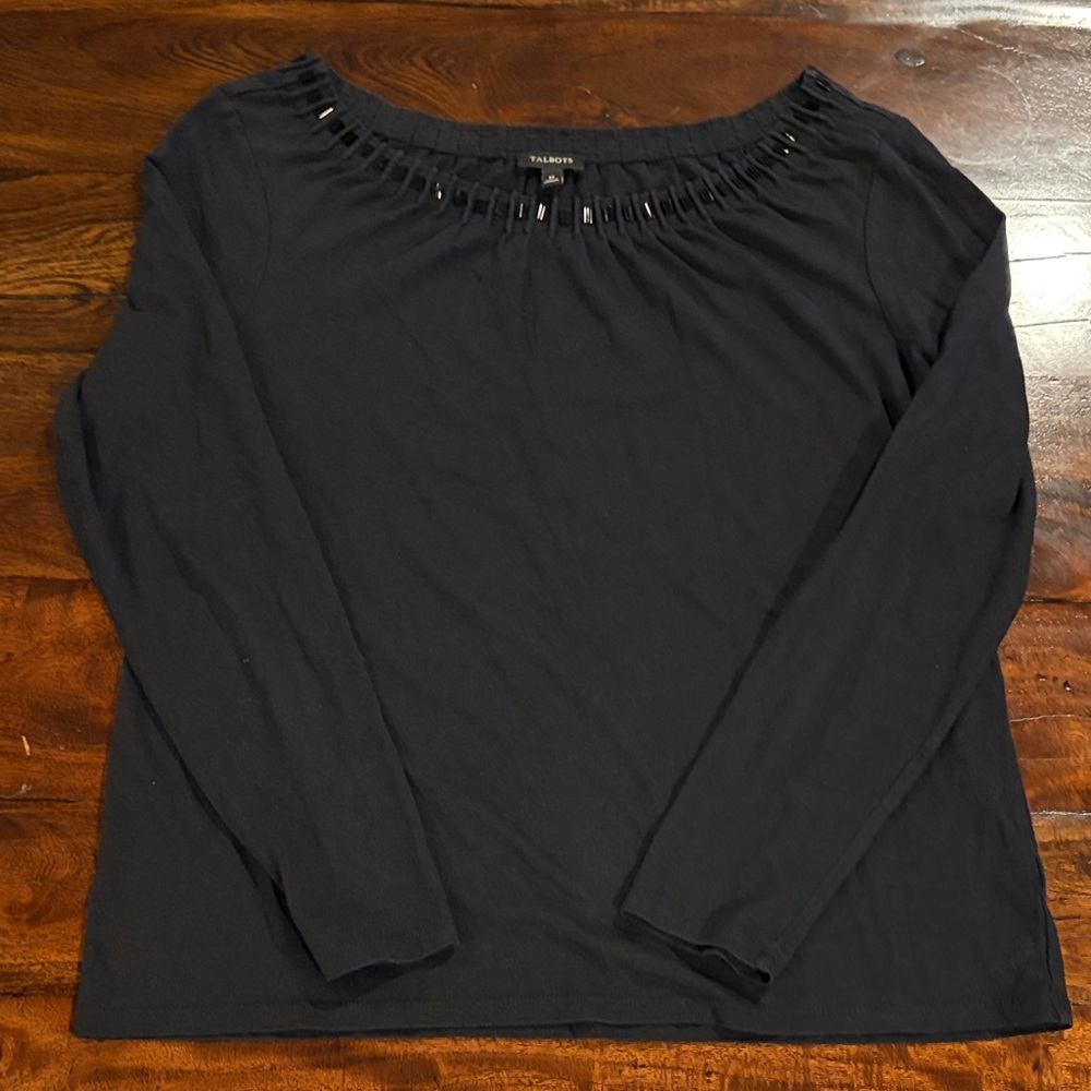 Talbots Women's Black Long Sleeve Blouse